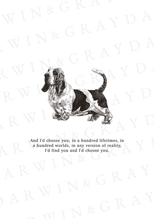 Basset Hound A5 Print