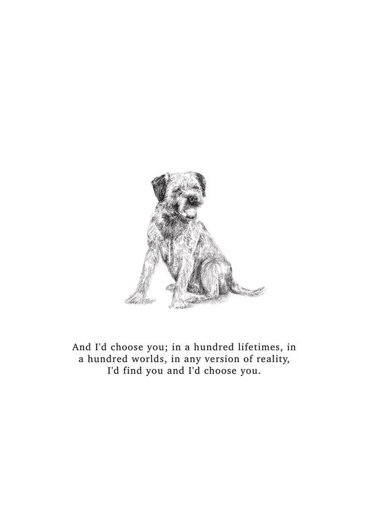 The Border Terrier A5 Print